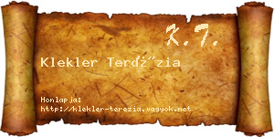 Klekler Terézia névjegykártya